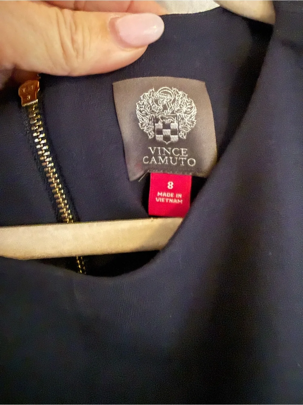 Vince Camuto Navy Shift Dress with Gold Button Accents- beautiful & 148$ retail!
